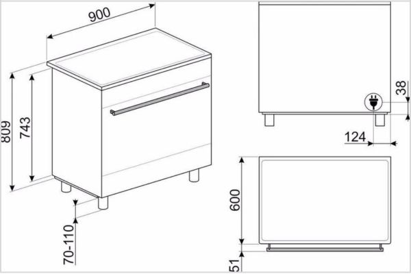 SMEG C9IMAN9 afmetingen